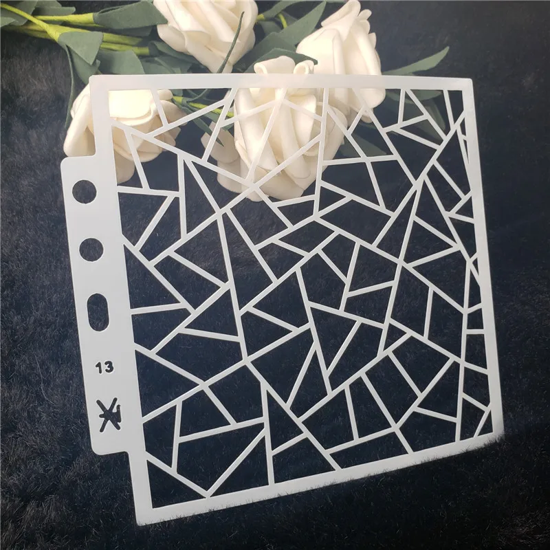 

Scrapbook Rhombus Manual Painting Template Hollow Spray Masked Version Spray Pattern Drawing Masked Hollow Template Lace Ruler