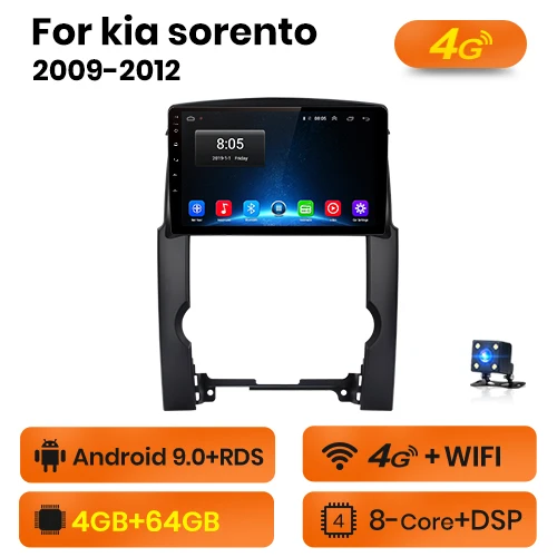 4G-WIFI (4GB-64GB) AWESAFE для Kia Sorento 2009 2010 2011 2012 автомобильный Радио Мультимедиа Видео плеер gps Нет 2din 2 din Android 8,1 2 ГБ+ 32 ГБ - Цвет: 4G-WIFI (4GB-64GB)