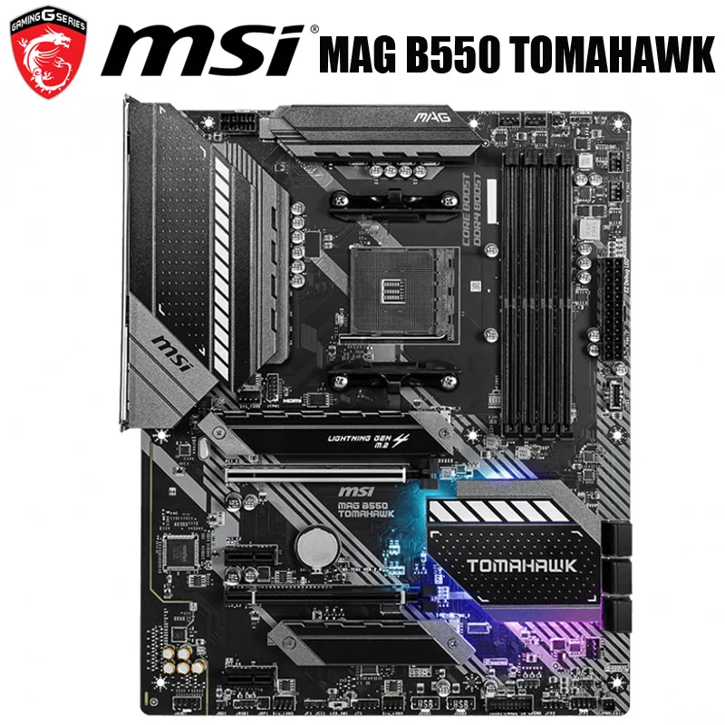Günstig Buchse AM4 MSI B550 TOMAHAWK Motherboard AMD B550 AM4 128GB DDR4 PCI-E 4,0 HDMI-kompatibel Desktop B550 Mainboard AM4 M.2 ATX