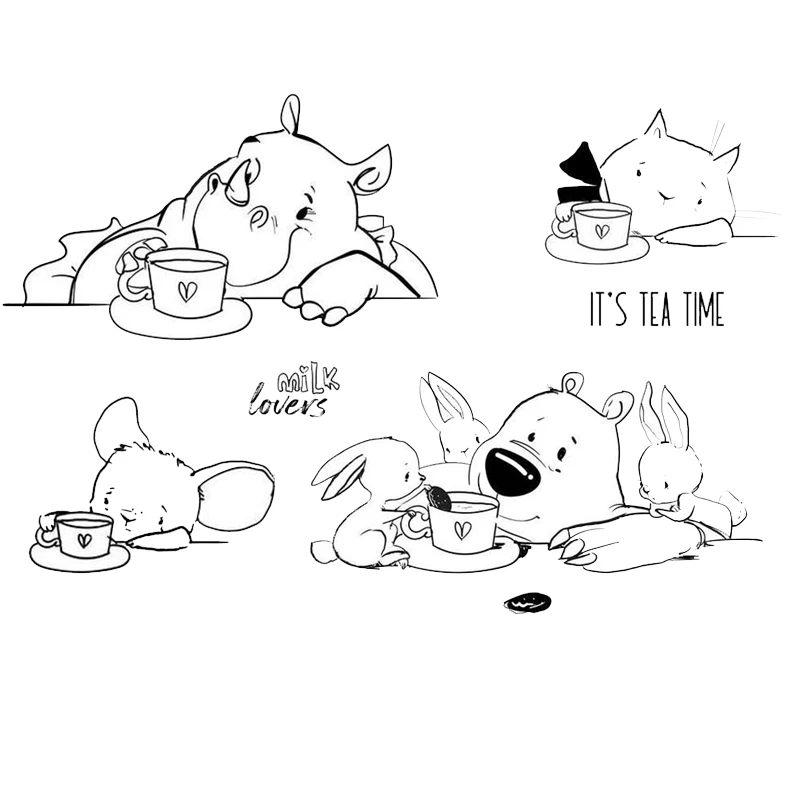 

DABOXIBO Cartoon Animal Bear Clear Stamps Mold For DIY Scrapbooking Cards Making Decorate Crafts 2021 NEW Arrival