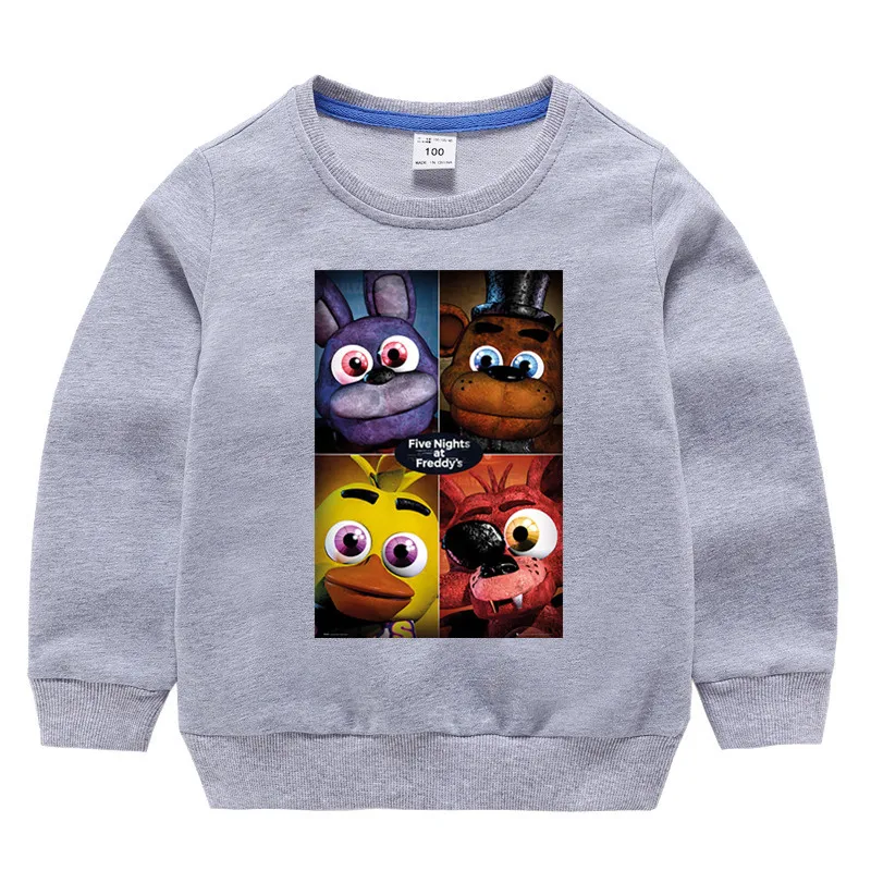 Детские хлопковые толстовки с капюшоном принтом Five Nights At Freddy хлопковый пуловер
