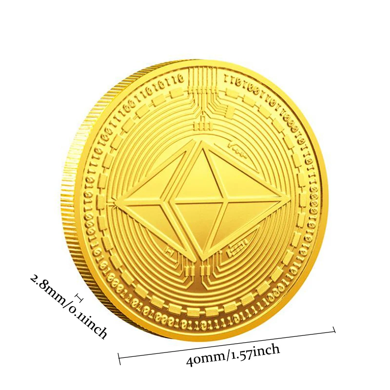Юбилейная коллекция монет эфириум виртуальный эфир Биткоин ETH золотой