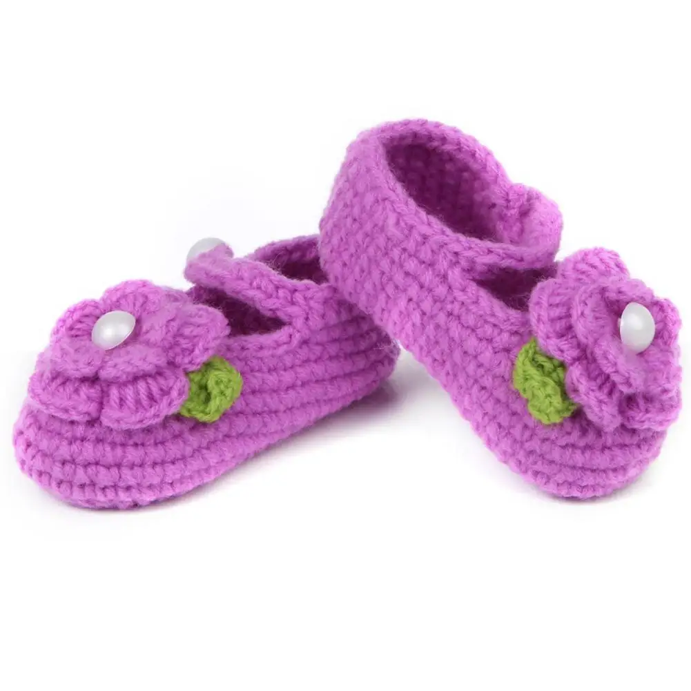 Buatan Tangan Baru Lahir dengan Bayi Anak Laki-laki Gadis Crochet Merajut Balita Sepatu