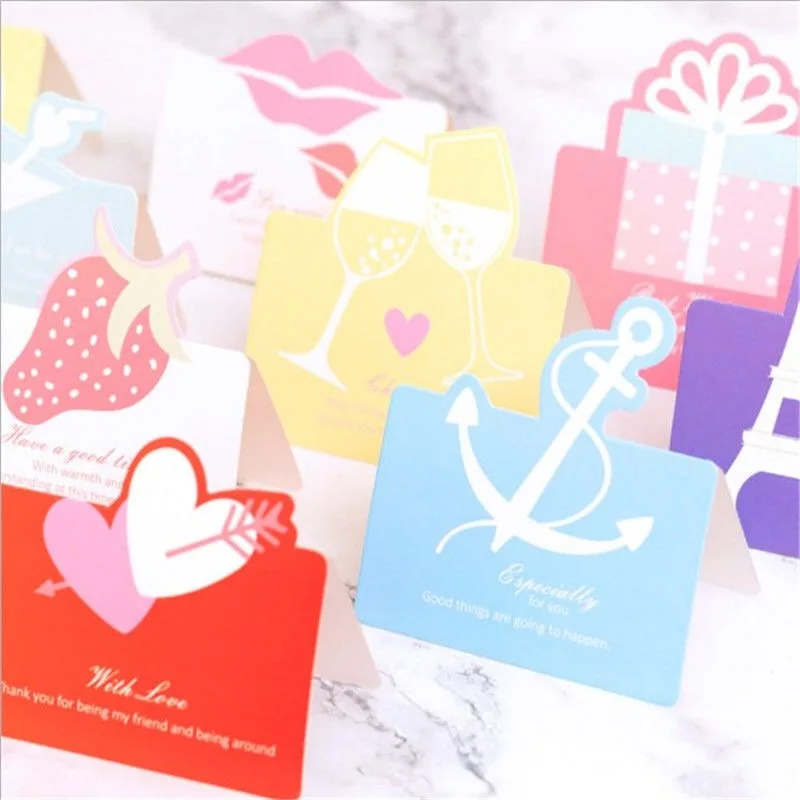 

50pcs Mix Lovely Painting Decoration Greeting Card Message Blessing Card For Graduation Mother Father Day Wedding Brithday