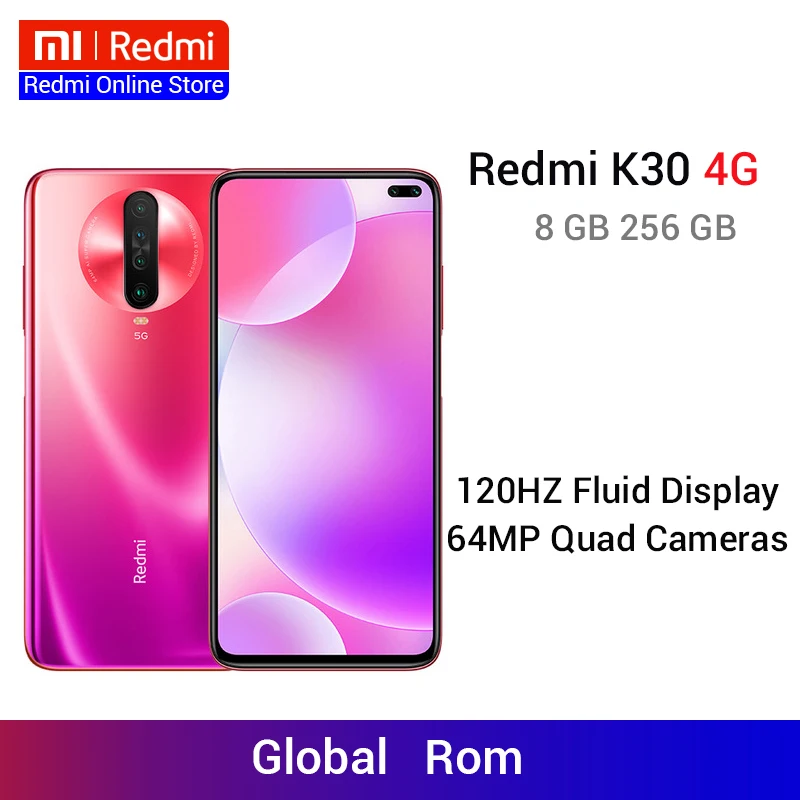 Xiaomi Redmi K30 смартфон с восьмиядерным процессором Snapdragon 730G ОЗУ 8 ГБ ПЗУ 256 6 67 120