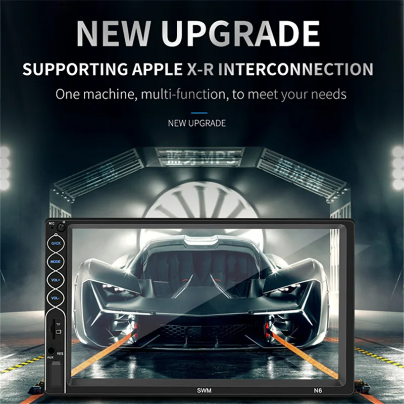 Автомагнитола 2 Din Авторадио 7-дюймовый мультимедийный плеер HD с сенсорным