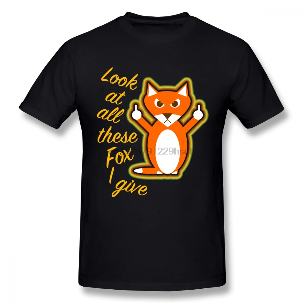 Vintage Look At All These Fox I Give Tees For Unisex Geek Top Design Male Round Neck T shirt Animal Tee |