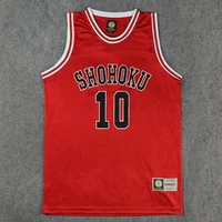 shohoku school basketball team 1 15 sakuragi hanamichi jersey tops shirt sports wear uniform cosplay size m l xl xxl