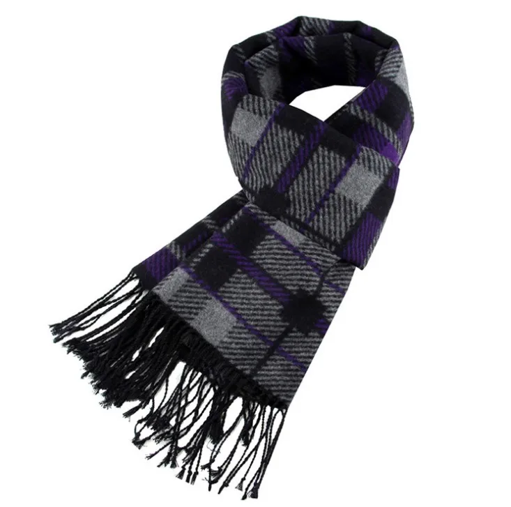 Теплый шелковый шарф для женщин и мужчин клетчатый осенне-зимние модные мягкие