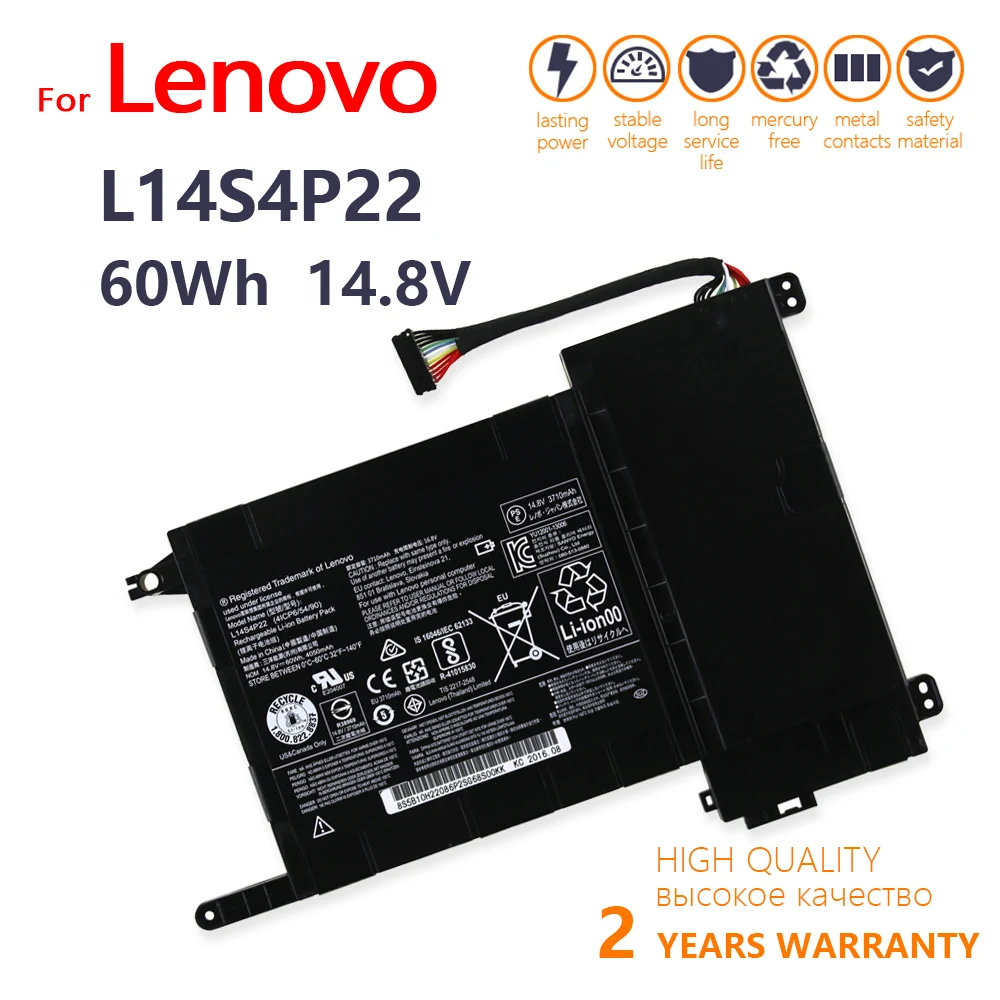 

Genuine Lenovo IdeaPad Y700 Y700-17iSK Series Y700-15ISK 5B10H22084 L14M4P23 L14S4P22 14.8V 60wh Original 4050mAh Laptop battery