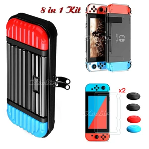 Дорожная сумка для переноски Nintendos Nintendo Switch чехол из поликарбоната и 2 Защитных пленки из закаленного стекла и кристального твердого корпуса и 4 крышки Joycon для Nintendoswitch