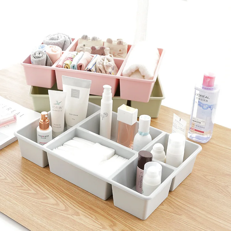 Plastic Grid Desktop Seperated Cosmetic Storage Box Drawer Debris Organizing Skincare | Дом и сад