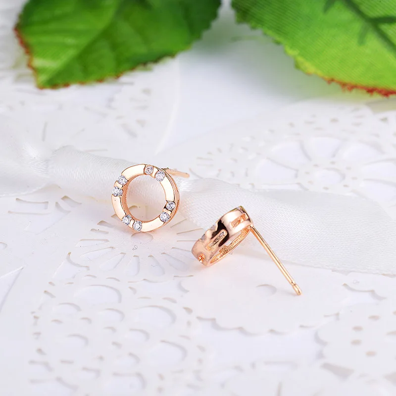 Женские серьги гвоздики MAIKALE простые круглые золотого и серебряного цвета