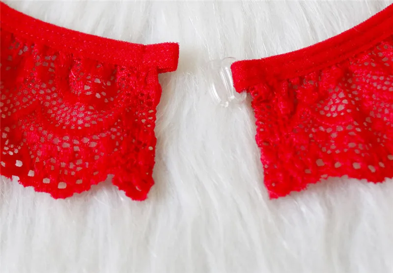 Рождественский комплект нижнего белья из 2 предметов женского красного цвета с