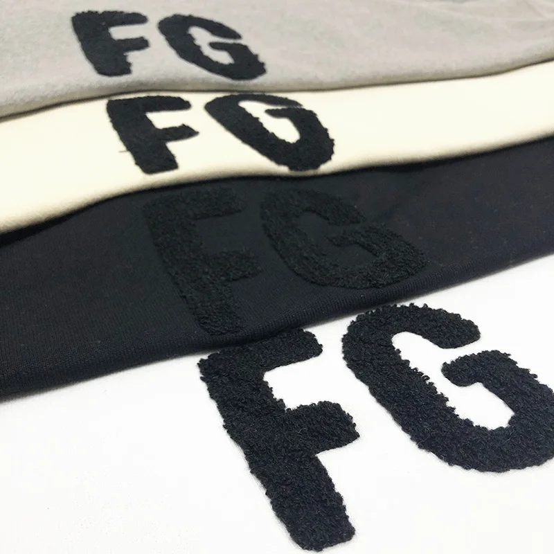

fog essentials hoodie rich FG flocking letter embroidery hoodie terry hooded loose pullover sweater trendy jacket Sweater