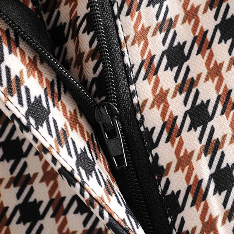 Женские брюки в клетку с высокой талией повседневные Прямые свободные карманами