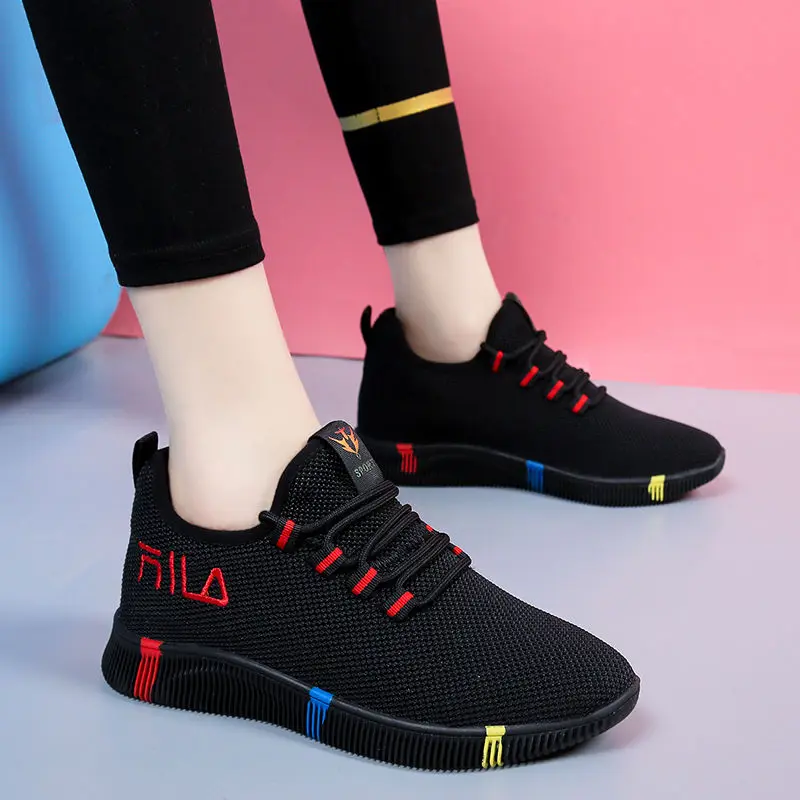

Women's Vulcanized Shoes All-match Female Casual Air Mesh Sneakers Comfort Lace-up Hiking Shoes Women Athletic Shoes Running