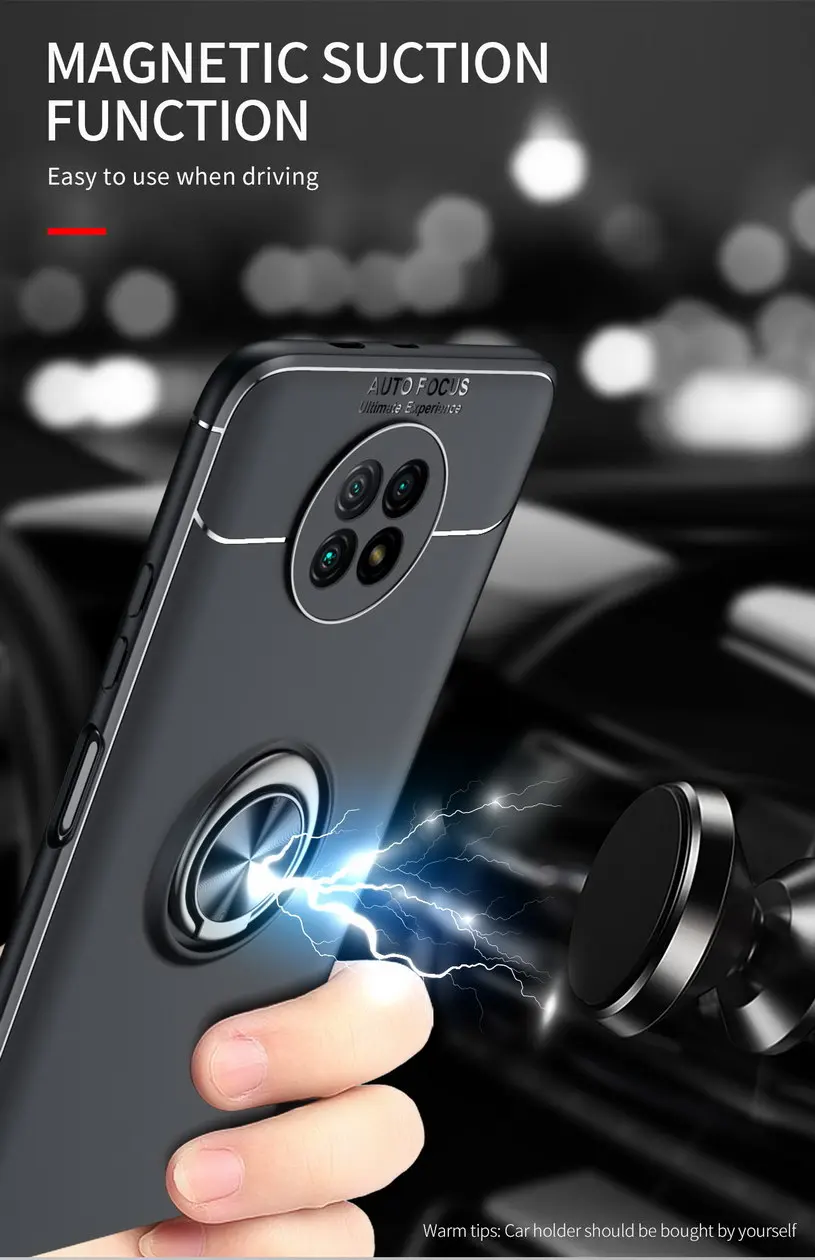 Силиконовый чехол для Xiaomi Redmi Note 9T 5G 9 Pro с прокладка крышки кольцом держателем