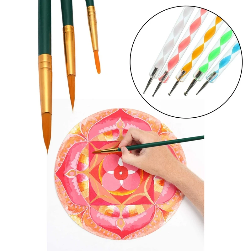 

42Pcs Mandala Dotting Tool Kits Stencil Painting Tools Stylus Paint Tray for Canvas Rocks Crafting Drafting Art Supplies