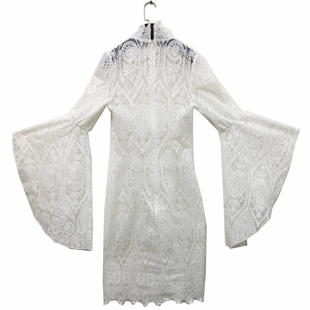 Европейское и американское женское кружевное платье на бедрах с расклешенными