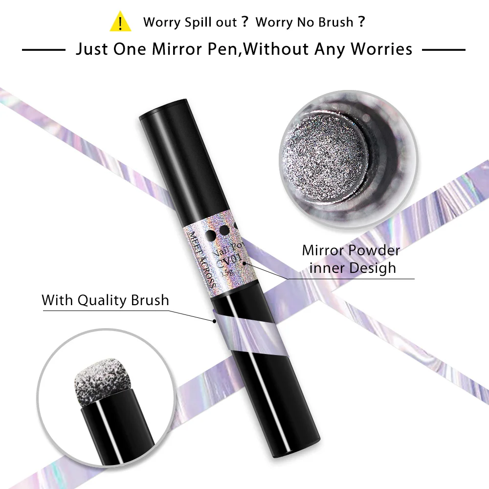 Пудра-ручка для дизайна ногтей MEET ACROSS 0 5 г Голографический лазерный