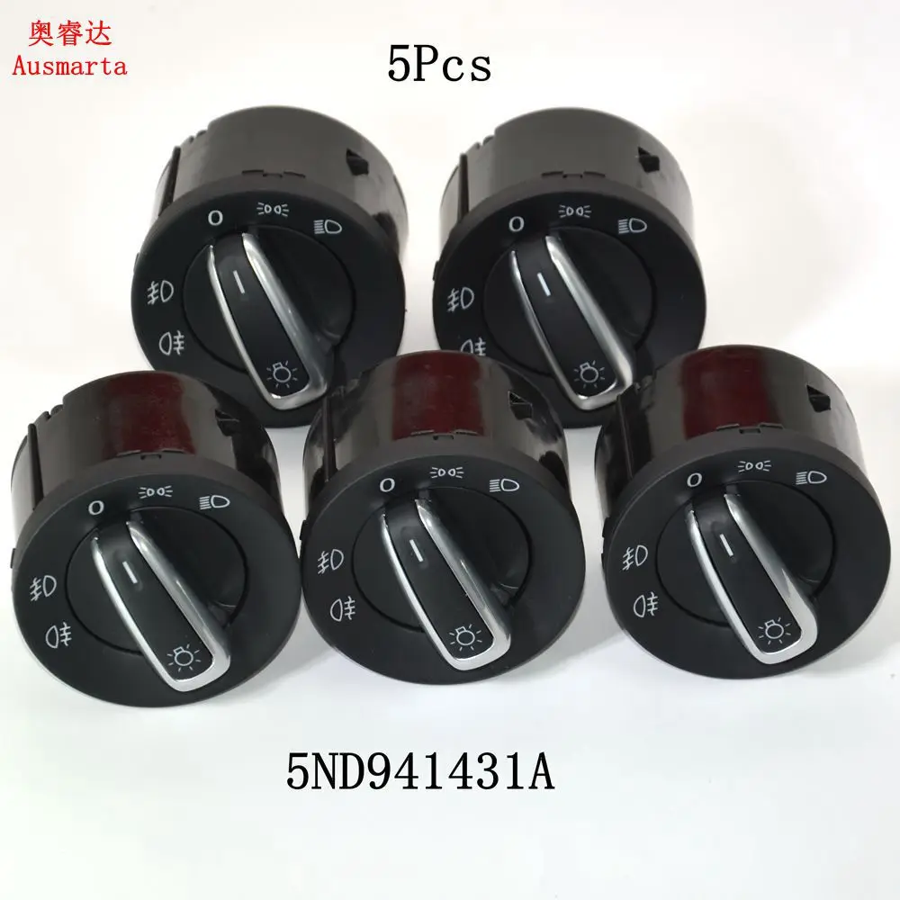 5 шт. OEM хромированный Европейский переключатель управления фарами для Golf Mk5 Mk6 Passat