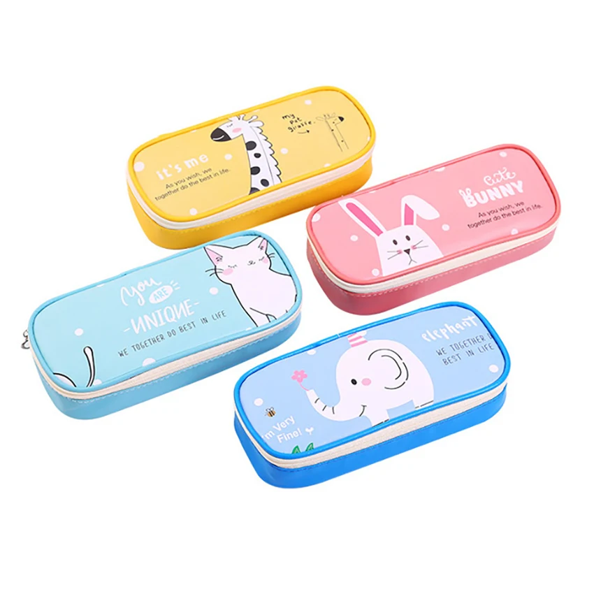 

PU Material Pencil Case Large Capacity Pencil Box Animals Pencil Bags for School Stationary Supplies Zipper Pen Bag Case