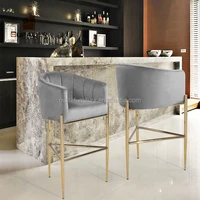 modern best selling newest high counter chair backrest plush velvet high bar chairs design bar stool for home hotel wedding