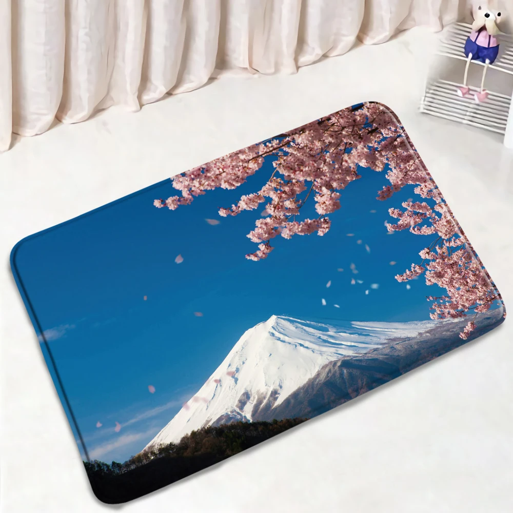 Коврик для ванной с японским пейзажем впитывающий нескользящий спальни кухни