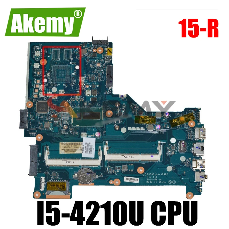 

761535-501 For HP Pavillion 15-R LA-A992P 761535-001 SR1EF i5-4210U DDR3 Notebook motherboard Mainboard full test 100% work