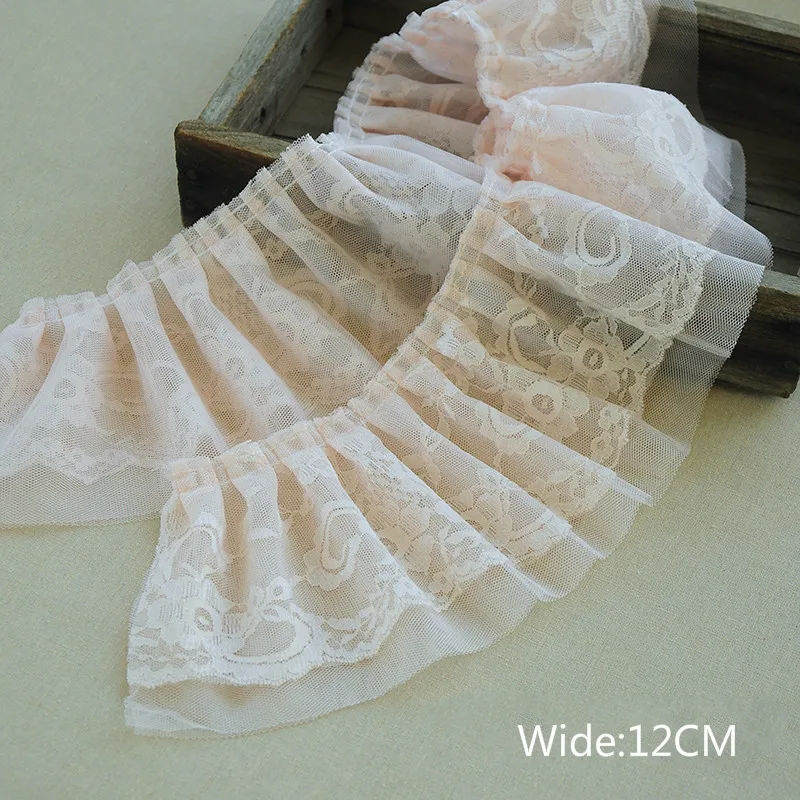 12 см в ширину Горячая Вышивка розовый цветок тюль кружевная ткань отделка лента