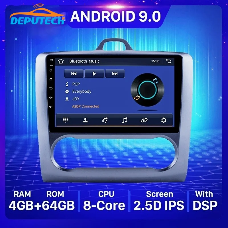 

Harfey 9 "HD Touchscrren Android 8,1 для 2004-2011 Ford Focus Exi AT радио с GPS-навигацией WIFI Bluetooth мультимедийный плеер