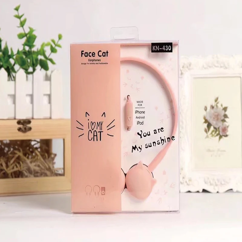 Наушники с милым мультяшным котом проводные наушники 3 5 мм музыкальная гарнитура