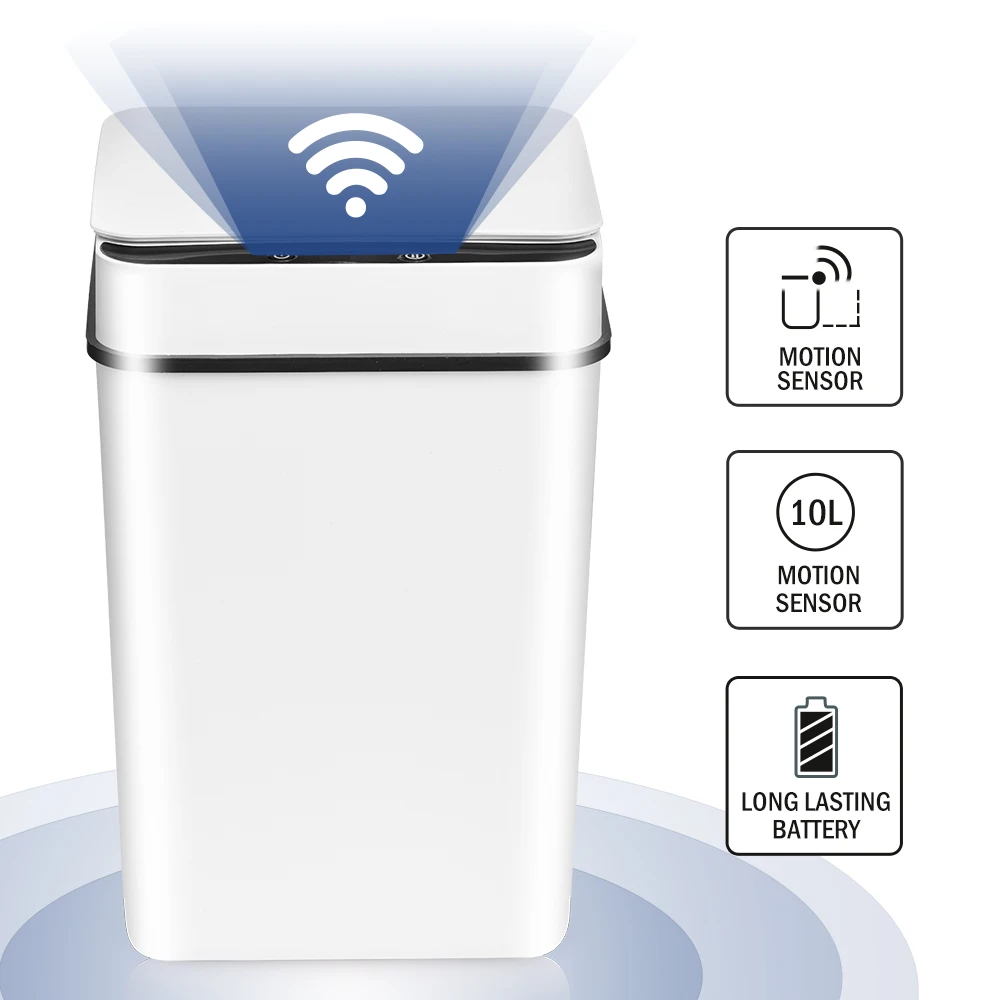 

NEW Intelligent Trash Can Automatic Sensor Dustbin Smart Sensor Electric Waste Bin Home Rubbish Can For Kitchen Bathroom Garbage