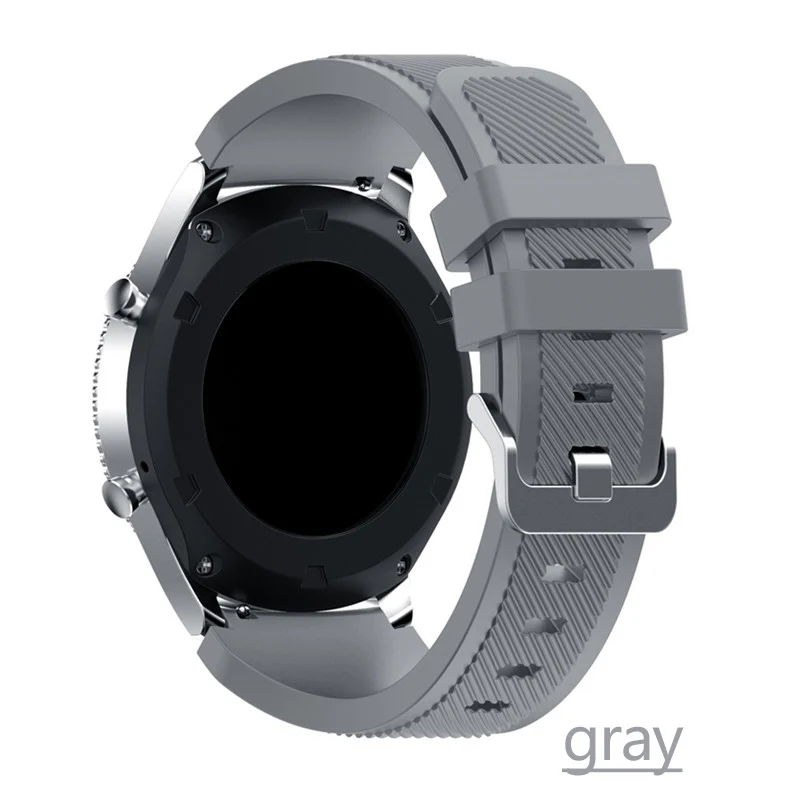 gray 22 мм ремешок для часов samsung Galaxy watch 46 мм 42 мм active 2 gear S3 Frontier ремешок huawei часы gt спортивный браслет 20 - Band Color: gray