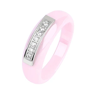 Pink Rings Панк стиль AAA обручальные кольца с фианитами для женщин/мужчин с Bling кристально гладкая здоровая керамика инопланетянин палец кольца, подарок на Рождество - Цвет основного камня: Pink Rings