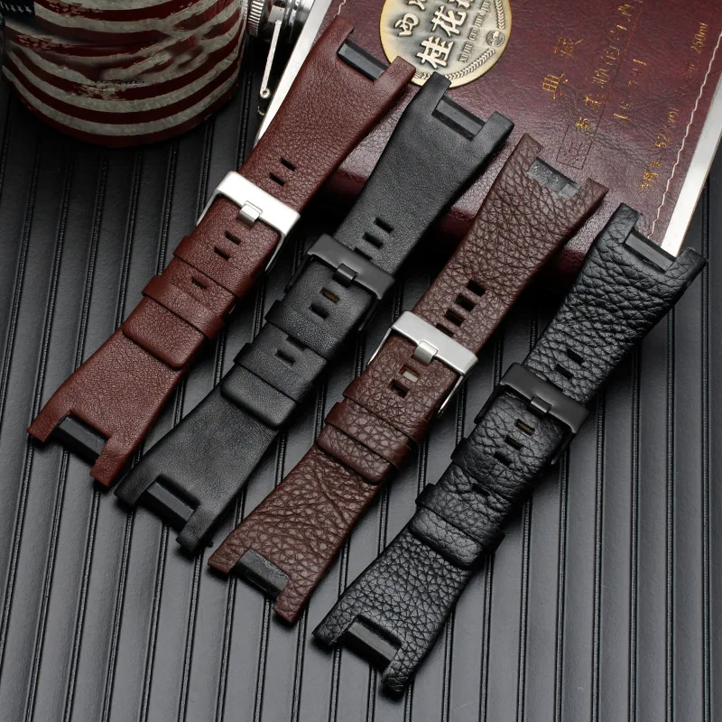 For Diesel DZ1216 DZ1273 DZ4246 DZ4247DZ287 wrist straps black brown Genuine leather watchband  32*17mm  Dedicated men bands