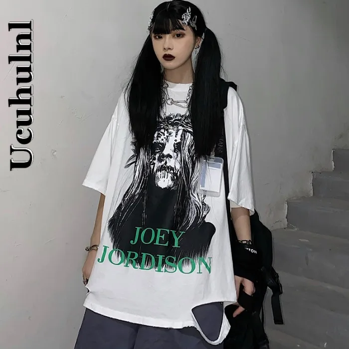

Ucuhulnl Harajuku Cartoon Rock Punk T-Shirt Women Hip Hop Japan Tshirt Streetwear Half Sleeve Cool Printed Tees Casual Cotton