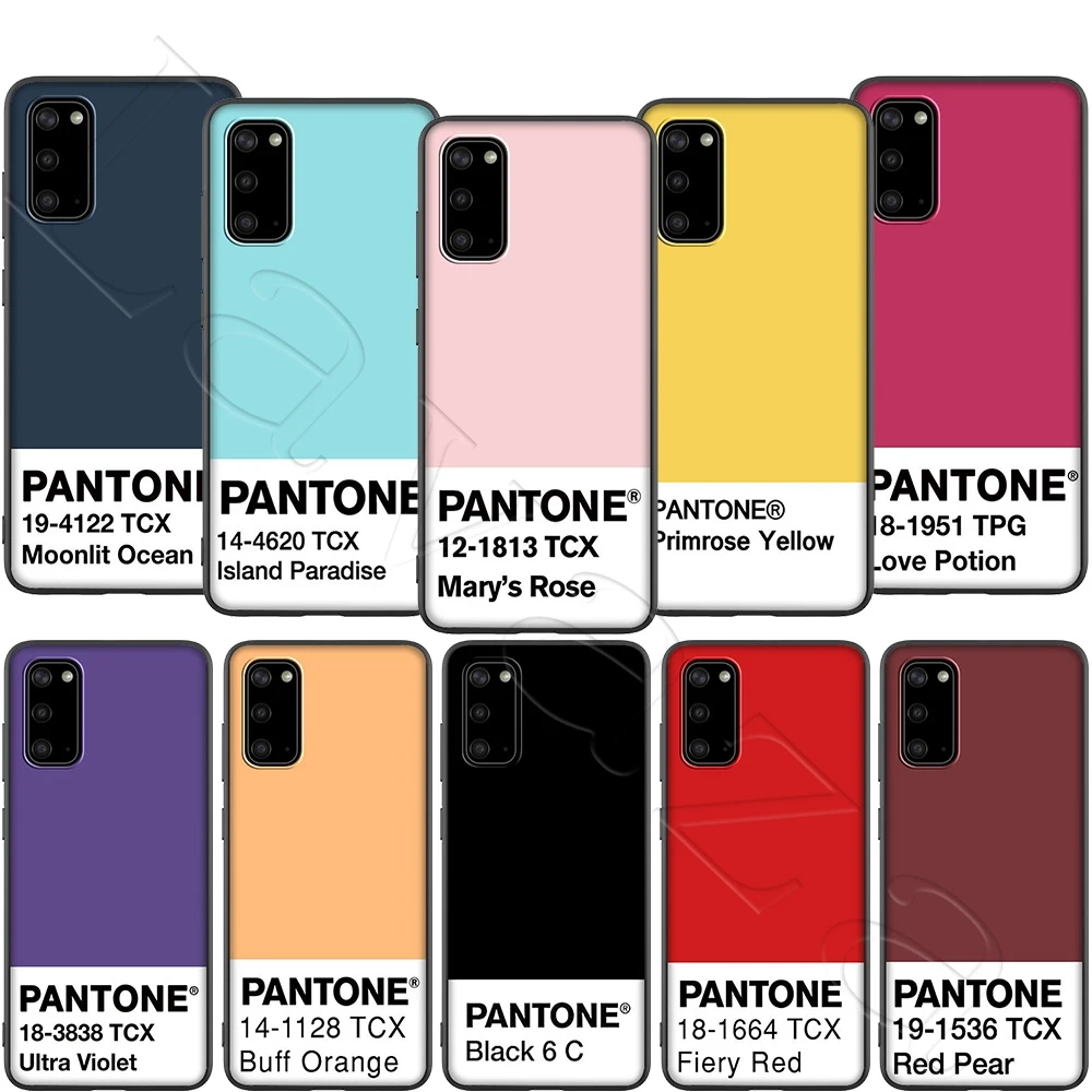 Мягкий ТПУ чехол Caliente Pantone для Samsung Note 10 S6 S7 S8 S9 S10 S10e S20 ultra A71 A51 A81 A91 M10 M20 M30 Lite Edge Plus |