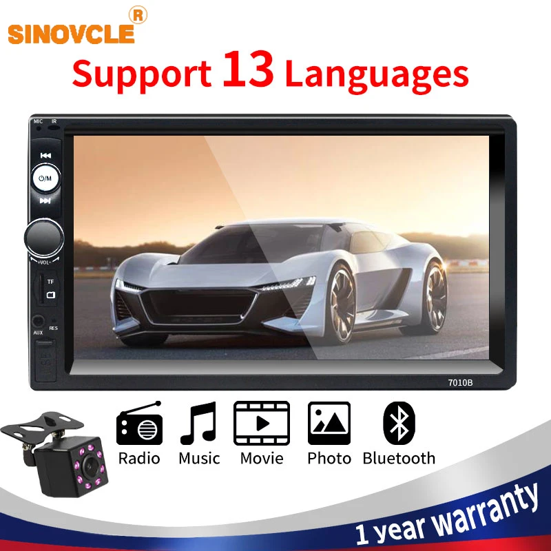 Автомагнитола Магнитола 2 Din Приемник Bluetooth 7 &quotСенсорный Экран Стерео Fm Аудио