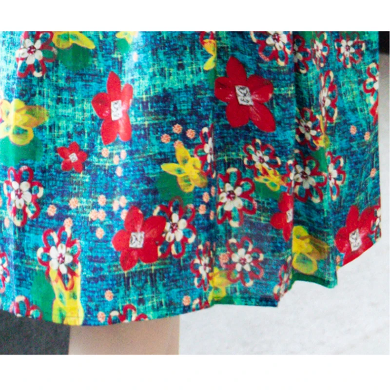 

Women's Printed Dress Cover Belly Loose Thin Summer Vestidos Wild Korean Dress Round Neck Short Sleeve 2020 Mother Dress L102