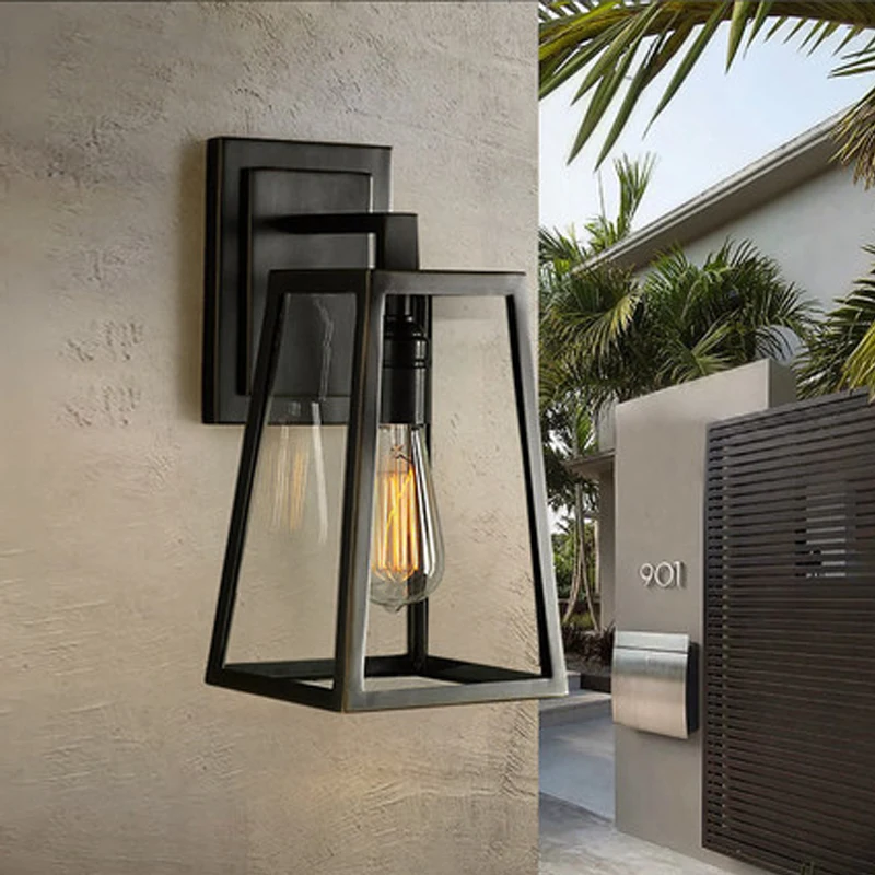 Винтажные уличные водонепроницаемые настенные лампы светодиодный светильник из