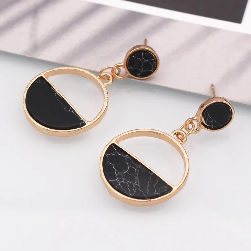 Женские винтажные серьги с мрамором простые ручной работы в богемном стиле