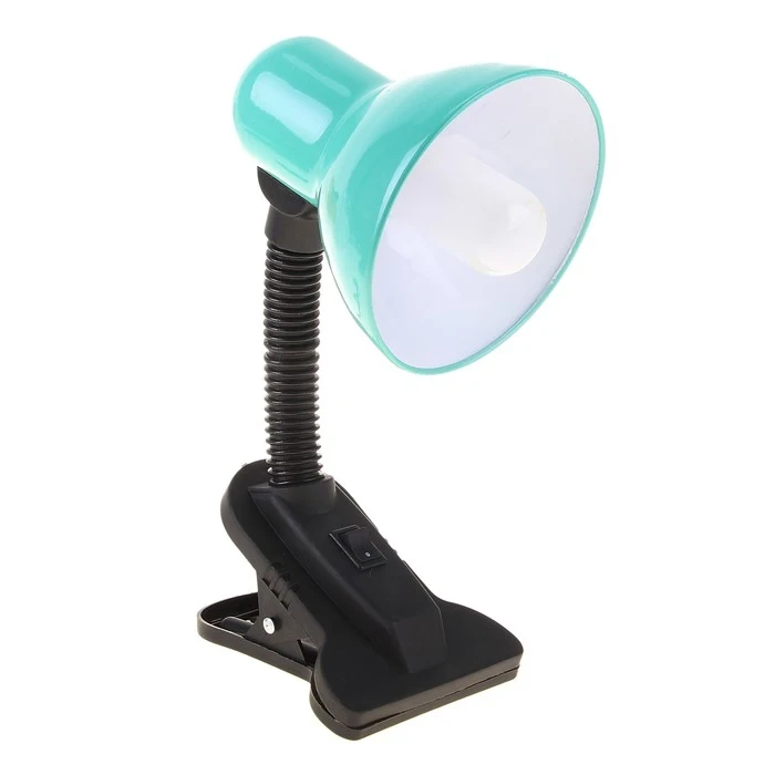 Настольная лампа на прищепке с кнопкой зелёная|Настольные лампы| |