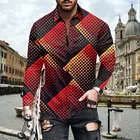 Рубашка мужская демисезонная на пуговицах, с длинным рукавом, в гавайском стиле