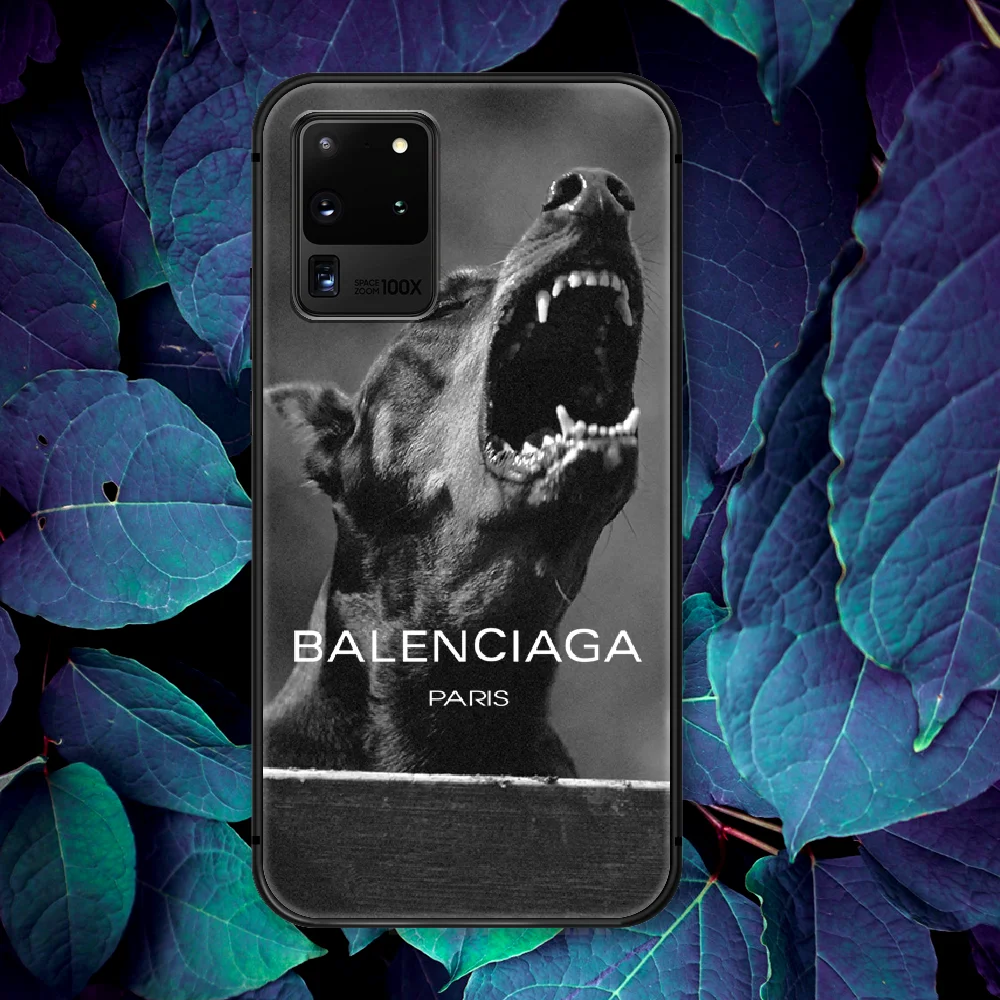 

Italian Luxury Brand Phone Case For Samsung Galaxy Note S 8 9 10 20 Plus E Lite Uitra black Bumper Pretty Waterproof 3D Shell