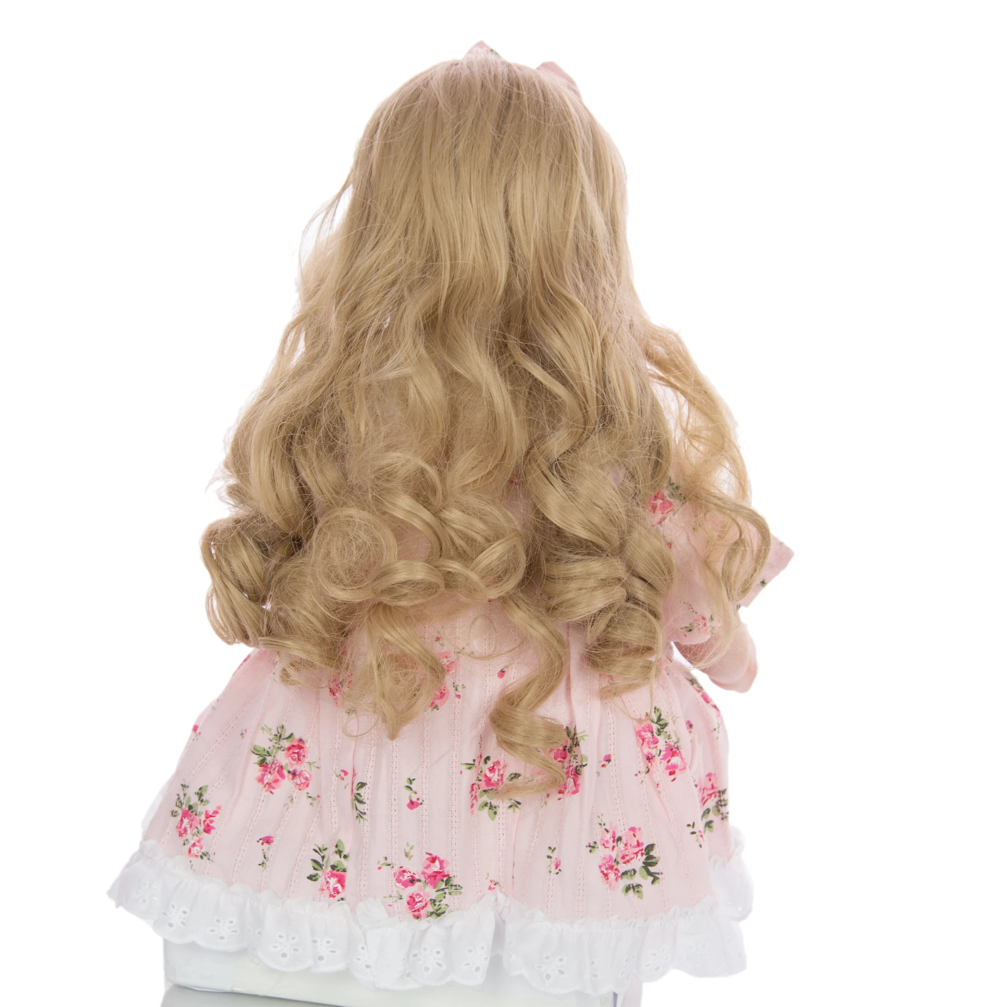 Кукла реборн для девочек тканевая нательная кукла 60 см с длинными золотыми