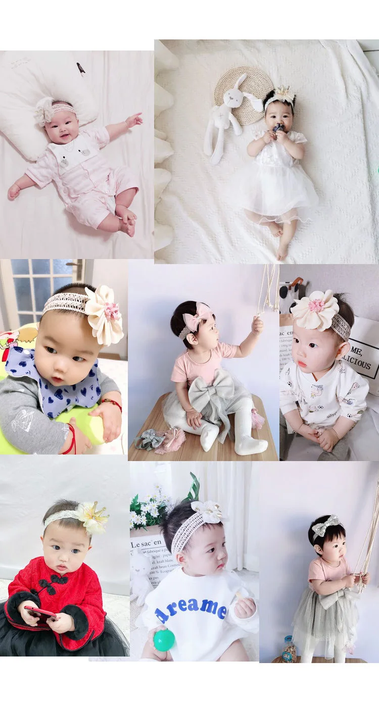 3шт детские повязки на голову малыш тюрбан сплошной повязка для девочки бантики