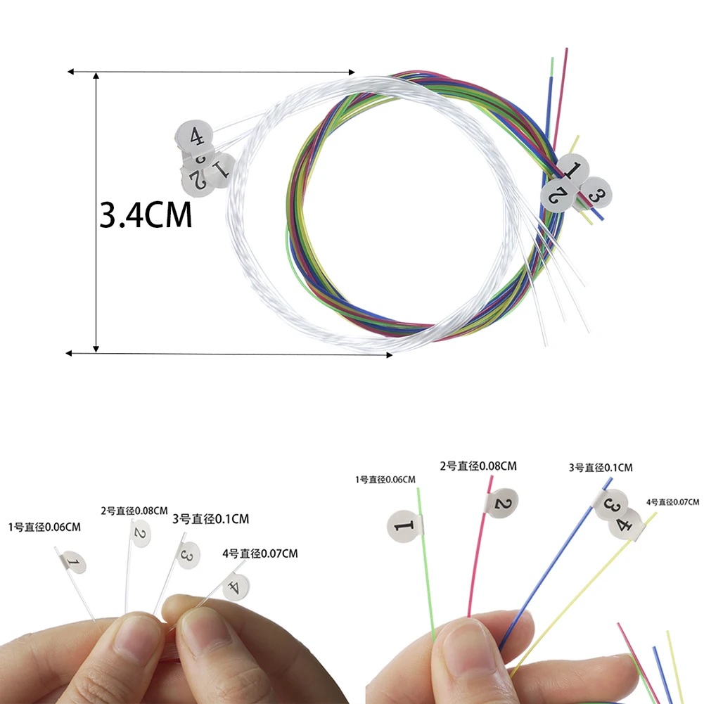 

2 Sets Colorful Transparent Nylon Ukulele Strings Replacement Part Suitable For Small Guitars Stringed Musical Instrument