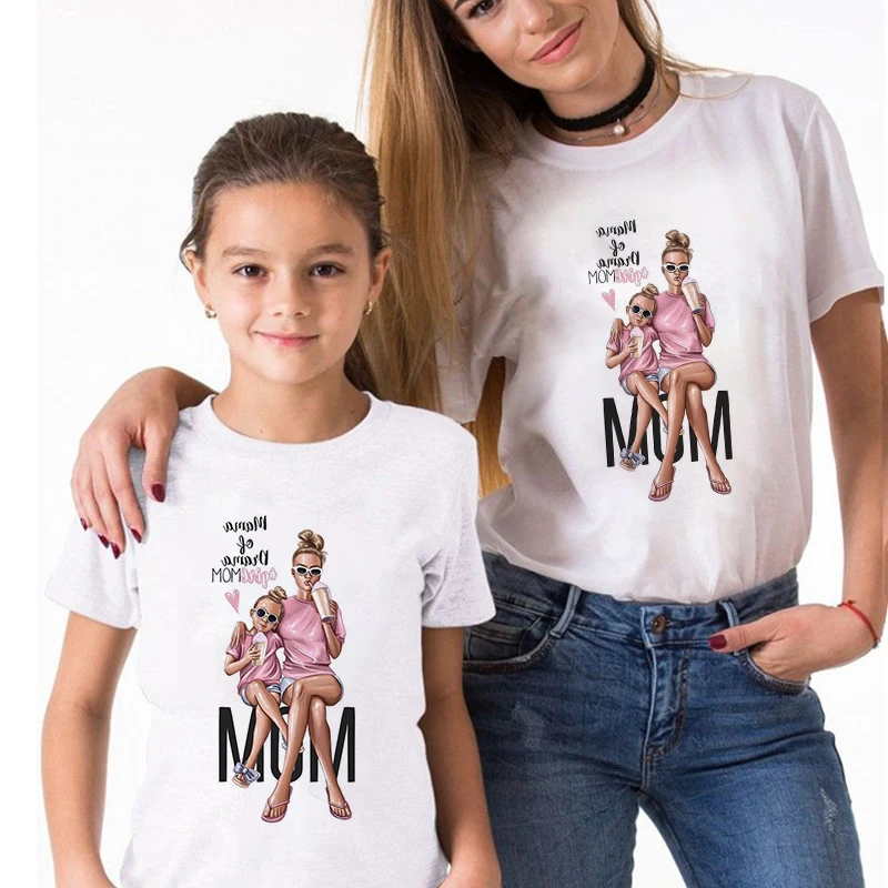 ZSIIBO/женская футболка Одинаковая одежда для мамы и дочки Футболка Корейская мода